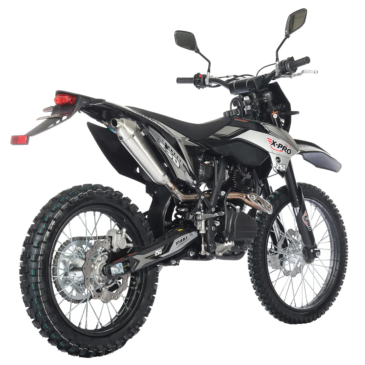 Free Shipping! X-PRO Titan 250 DLX 250cc Dirt Bike with All Lights and 5-Speed Manual Transmission,  Electric/Kick Start! Big 21in/18in Wheels! Zongshen Brand Engine! - Image 4