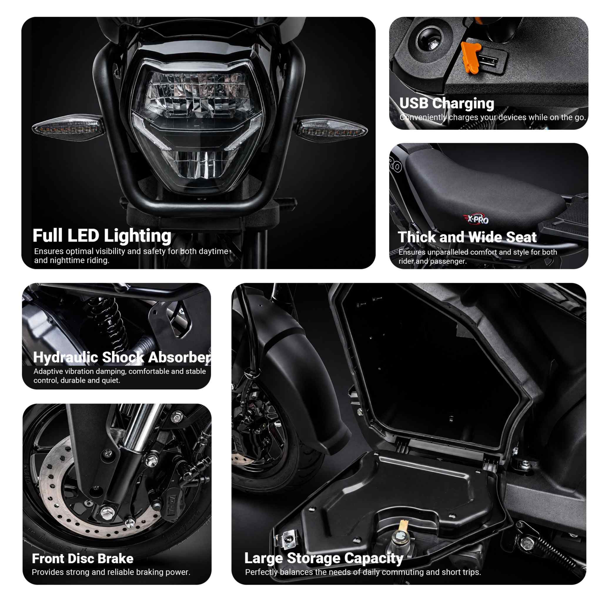 Free Shipping! X-PRO Trail 150 Motorcycle with Automatic Transmission, Electric/Kick Start! 12"/10" Aluminum Wheels! LED Lights! - Image 5