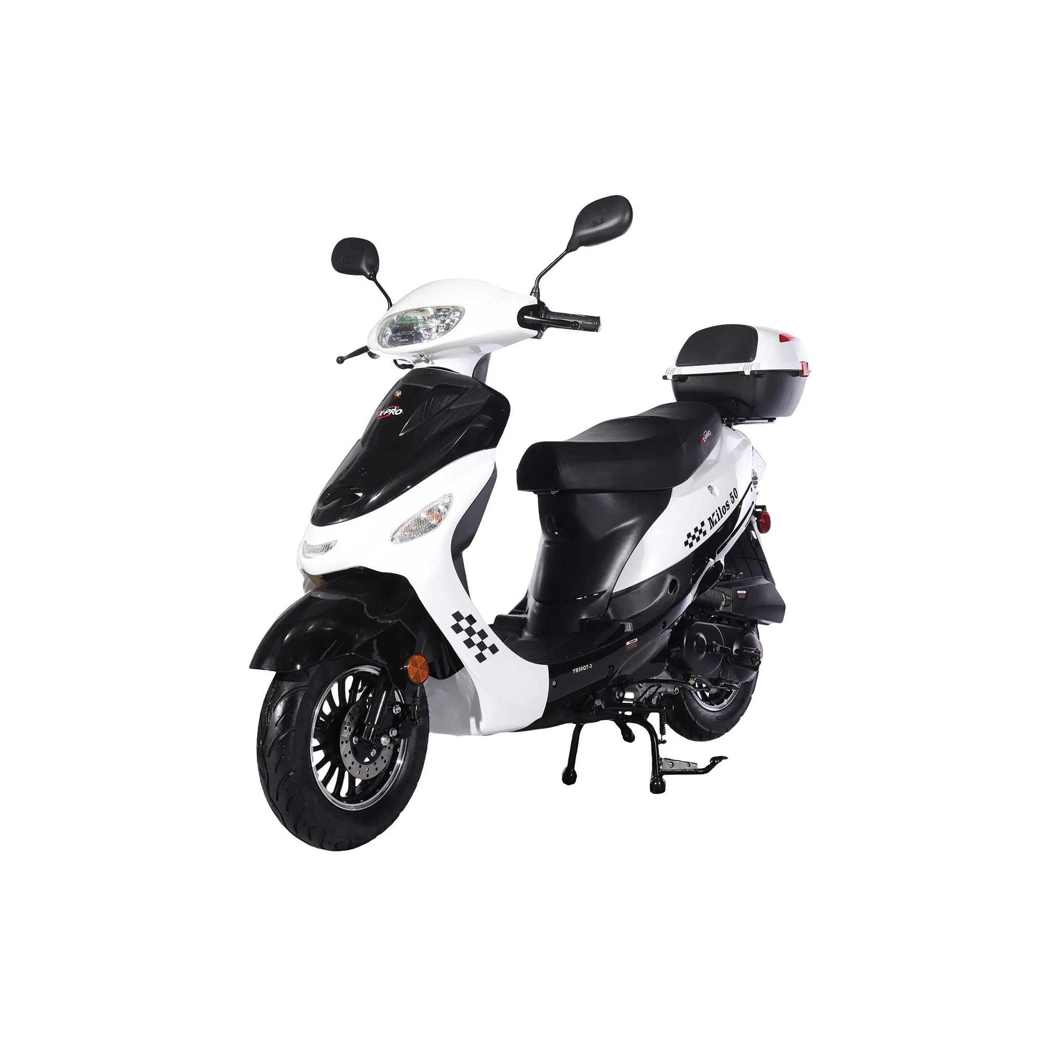 Free Shipping! X-PRO Milos 50cc Moped Scooter with 10in Aluminum Wheels, Rear Trunk, Electric/Kick Start! Large LED Headlight! - Image 13