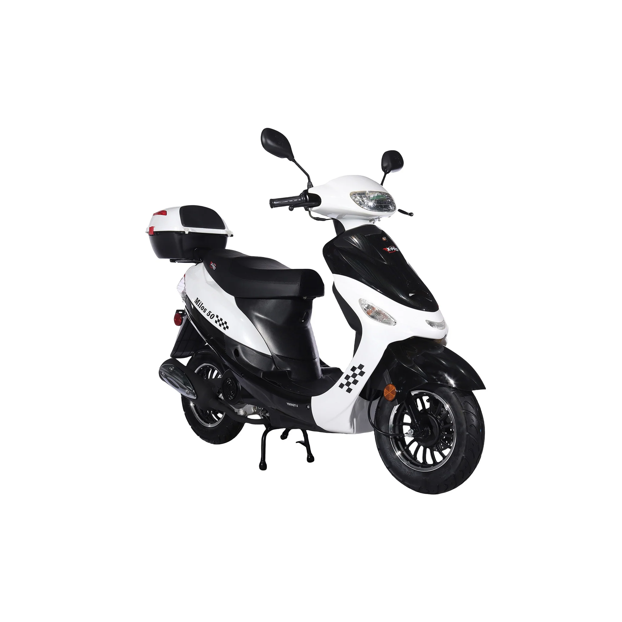 Free Shipping! X-PRO Milos 50cc Moped Scooter with 10in Aluminum Wheels, Rear Trunk, Electric/Kick Start! Large LED Headlight! - Image 15