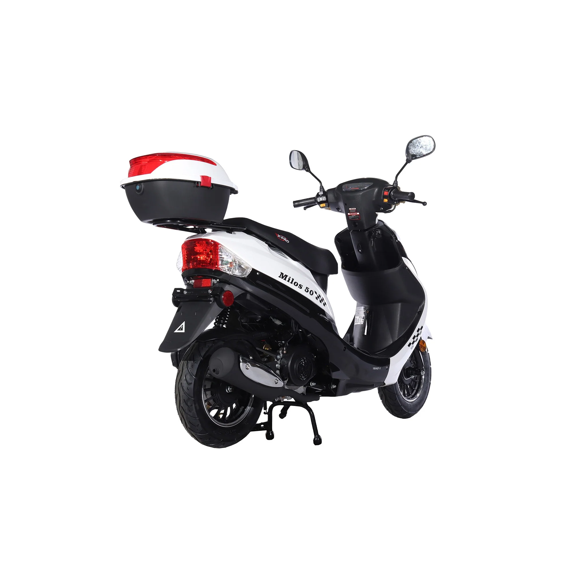 Free Shipping! X-PRO Milos 50cc Moped Scooter with 10in Aluminum Wheels, Rear Trunk, Electric/Kick Start! Large LED Headlight! - Image 17