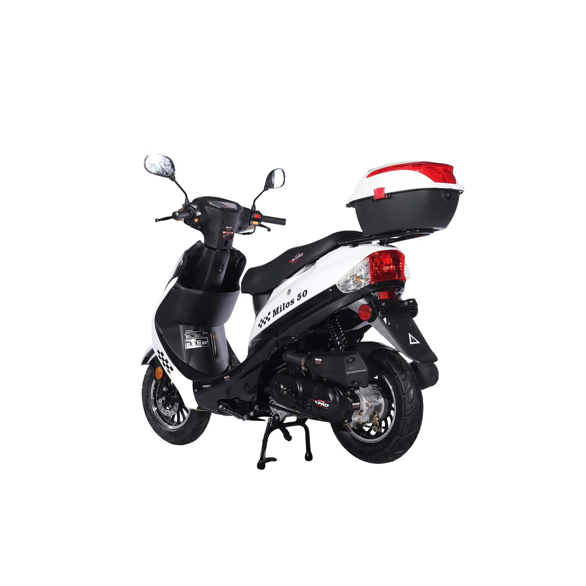 Free Shipping! X-PRO Milos 50cc Moped Scooter with 10in Aluminum Wheels, Rear Trunk, Electric/Kick Start! Large LED Headlight! - Image 19