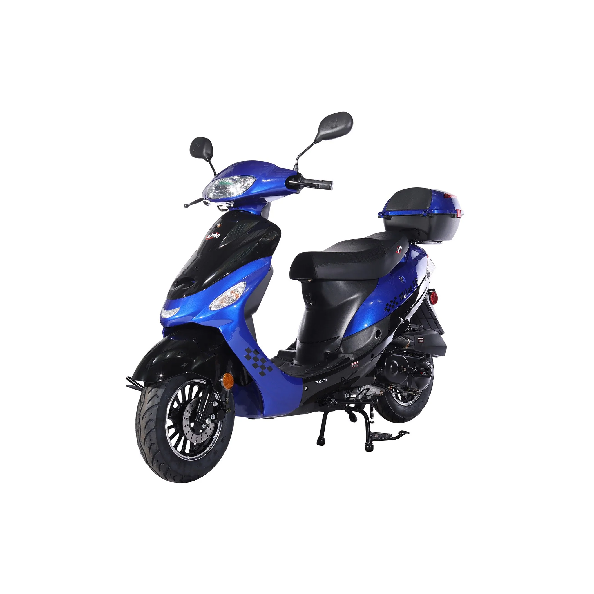 Free Shipping! X-PRO Milos 50cc Moped Scooter with 10in Aluminum Wheels, Rear Trunk, Electric/Kick Start! Large LED Headlight! - Image 21