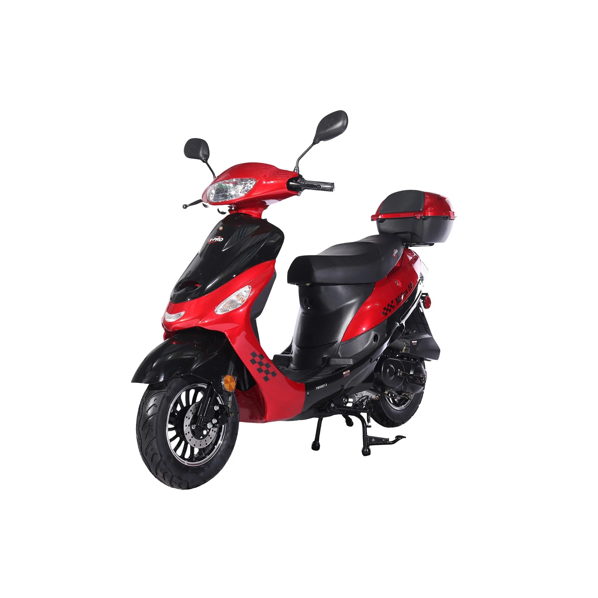 Free Shipping! X-PRO Milos 50cc Moped Scooter with 10in Aluminum Wheels, Rear Trunk, Electric/Kick Start! Large LED Headlight! - Image 22