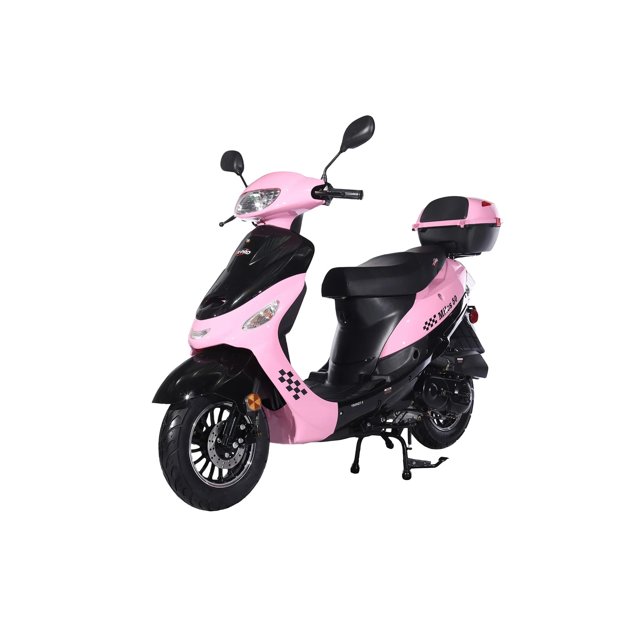 Free Shipping! X-PRO Milos 50cc Moped Scooter with 10in Aluminum Wheels, Rear Trunk, Electric/Kick Start! Large LED Headlight! - Image 23