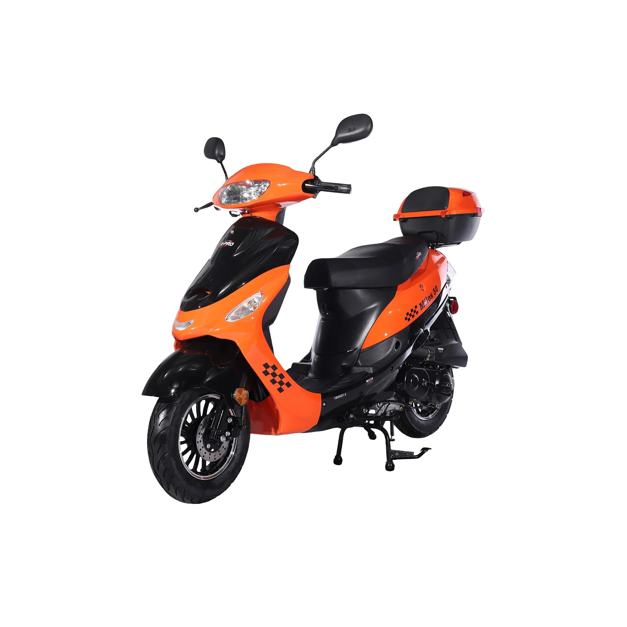 Free Shipping! X-PRO Milos 50cc Moped Scooter with 10in Aluminum Wheels, Rear Trunk, Electric/Kick Start! Large LED Headlight! - Image 24